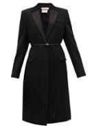Matchesfashion.com Bottega Veneta - Belted Wool-grain De Poudre Coat - Womens - Black