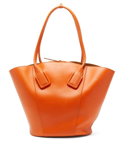 Matchesfashion.com Bottega Veneta - Basket Large Leather Tote Bag - Womens - Orange