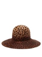 Matchesfashion.com Lola Hats - Biba Leopard Print Felt Hat - Womens - Brown