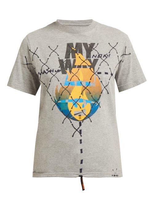 Matchesfashion.com Noki - Customised Street Couture T Shirt - Womens - Grey Multi