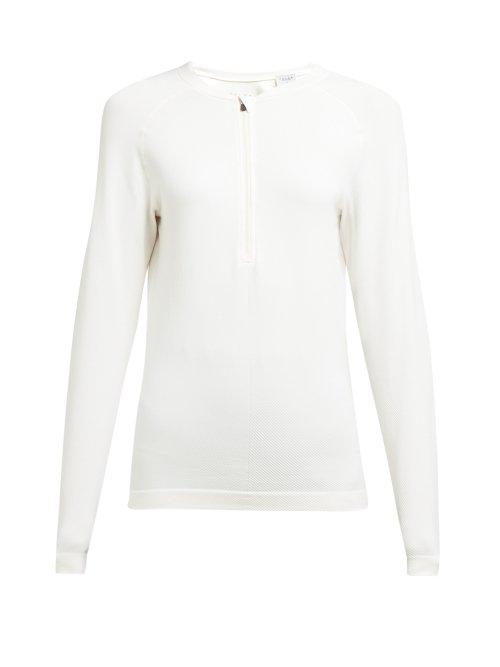 Matchesfashion.com Falke - Long Sleeved Ribbed Jersey Performance Top - Womens - Cream