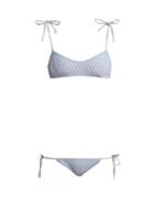Matchesfashion.com Lisa Marie Fernandez - Nicole Polka Dot Bikini - Womens - Blue Multi