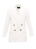 Matchesfashion.com Proenza Schouler - Double-breasted Crinkled-crepe Jacket - Womens - Ivory