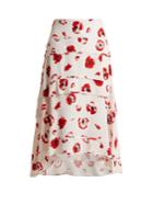 Proenza Schouler Poppy-print Tiered Crepe Skirt
