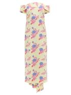 Matchesfashion.com Bernadette - Jullia Floral-print Off-the-shoulder Midi Dress - Womens - Yellow Multi