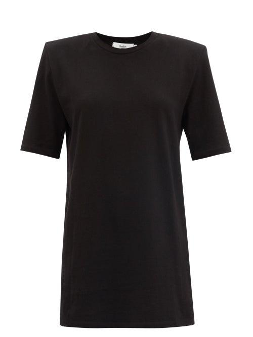 Ladies Rtw The Frankie Shop - Sean Padded-shoulder Cotton-jersey Dress - Womens - Black