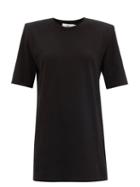 Ladies Rtw The Frankie Shop - Sean Padded-shoulder Cotton-jersey Dress - Womens - Black