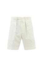 Zegna - Patch-pocket Linen-blend Canvas Shorts - Mens - White