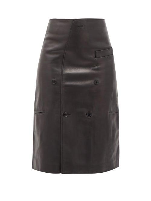 Matchesfashion.com Vetements - Leather Midi Skirt - Womens - Black