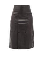 Matchesfashion.com Vetements - Leather Midi Skirt - Womens - Black