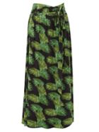 Matchesfashion.com Melissa Odabash - Elsa Palm Tree Print Poplin Maxi Skirt - Womens - Black Print
