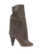 Matchesfashion.com Isabel Marant - Lakfee Slouched Leather Boots - Womens - Grey