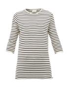 Matchesfashion.com Raey - Half Sleeve Striped Cotton Jersey T Shirt - Womens - Navy Stripe