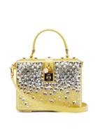 Matchesfashion.com Dolce & Gabbana - Dolce Box Crystal-embellished Satin Box Bag - Womens - Yellow