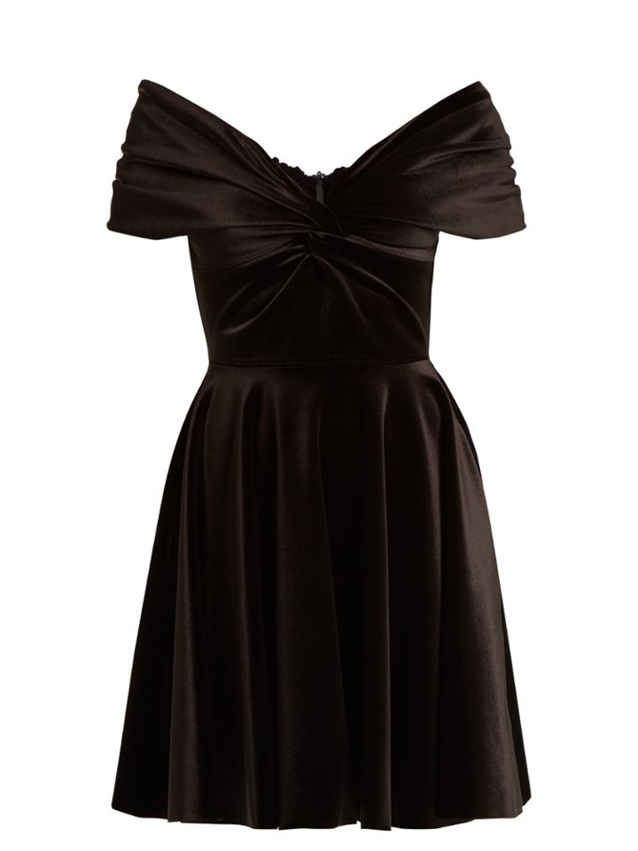 Emilio De La Morena Off-the-shoulder Velvet Dress