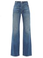 Matchesfashion.com Nili Lotan - Florence High-rise Flared Jeans - Womens - Mid Blue