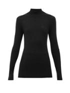 Matchesfashion.com Fendi - Logo-embroidered Wool-blend Sweater - Womens - Black