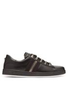 Matchesfashion.com Balmain - Zipper Trimmed Leather Low Top Trainers - Mens - Black Multi