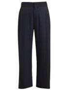 Matchesfashion.com Chlo - High Rise Pinstriped Twill Trousers - Womens - Navy Stripe