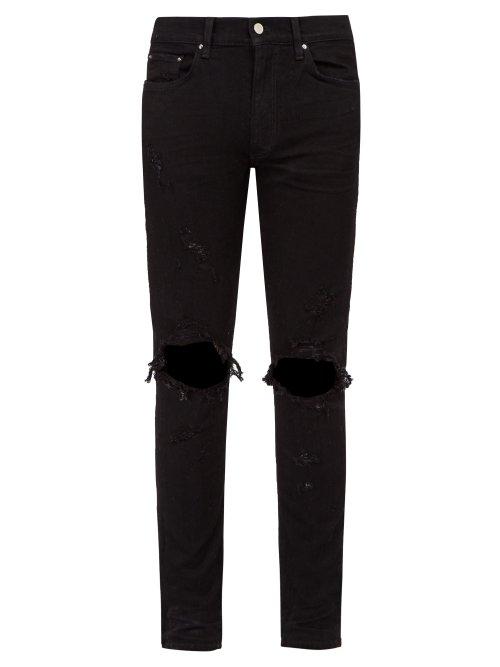 Matchesfashion.com Amiri - Thrasher Distressed Skinny Jeans - Mens - Black