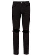 Matchesfashion.com Amiri - Thrasher Distressed Skinny Jeans - Mens - Black