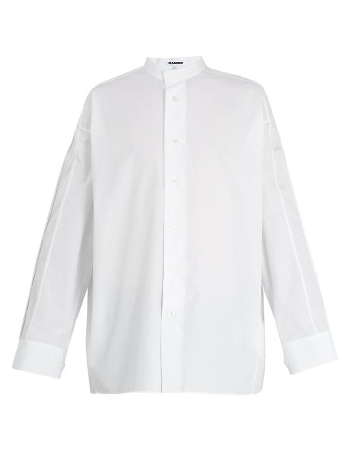 Jil Sander Piroga Pintuck-sleeve Cotton Tunic Shirt