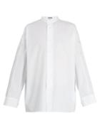 Jil Sander Piroga Pintuck-sleeve Cotton Tunic Shirt