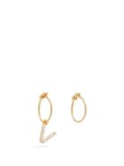 Matchesfashion.com Theodora Warre - Mismatched V Charm Gold Plated Hoop Earrings - Womens - Gold