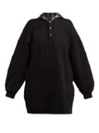 Matchesfashion.com Balenciaga - Panelled Hooded Cotton Sweatshirt - Womens - Black