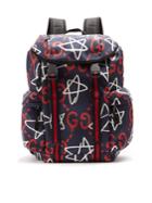 Gucci Ghost-print Canvas Backpack