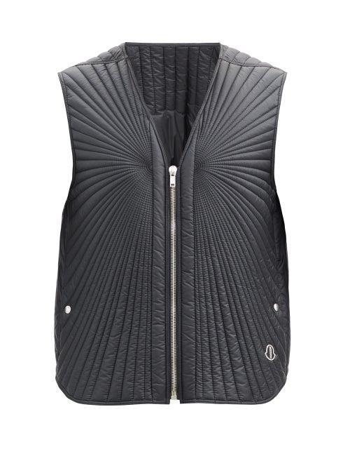 Matchesfashion.com Moncler + Rick Owens - V-neck Quilted Down Gilet - Mens - Black