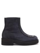 Marni - Jonny Leather-piped Suede Boots - Mens - Navy