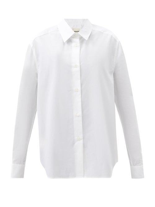 Khaite - Argo Washed Cotton-poplin Shirt - Womens - White