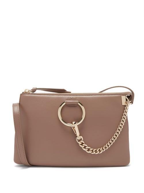 Chlo - Faye Mini Chain-strap Leather Cross-body Bag - Womens - Brown