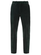 Cefinn - Tatum Cotton-velvet Slim-leg Trousers - Womens - Dark Green
