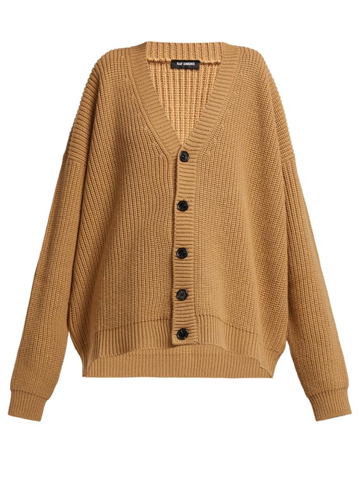 Raf Simons Logo-patch Wool Cardigan