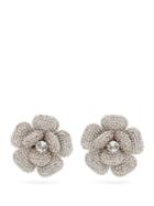 Matchesfashion.com Alessandra Rich - Crystal-flower Clip Earrings - Womens - Crystal