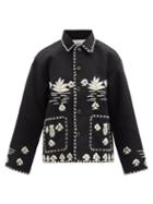 Bode - Plant-appliqu Merino Jacket - Womens - Black Multi