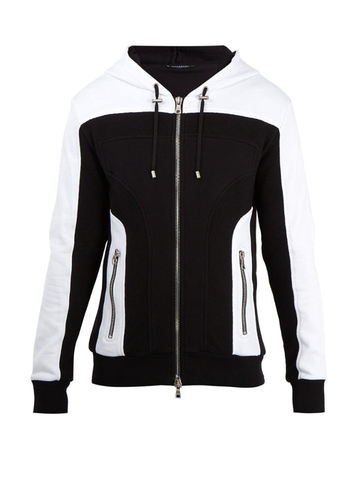 Balmain Mesh Panelled Hooded Sweatshirt