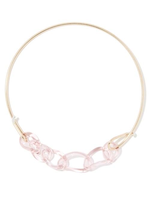 Annika Inez - Gloss Glass & 14kt Gold-filled Necklace - Womens - Light Pink