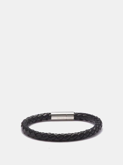 Paul Smith - Woven-leather Bracelet - Mens - Black