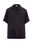 Matchesfashion.com Saint Laurent - Star Jacquard Silk Chiffon Shirt - Mens - Black