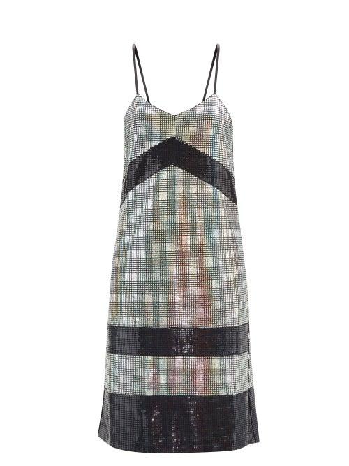 Dodo Bar Or - Meril Sequinned-jersey Slip Dress - Womens - Silver/black