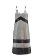 Dodo Bar Or - Meril Sequinned-jersey Slip Dress - Womens - Silver/black
