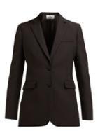 Matchesfashion.com Valentino - Single Breasted Wool And Silk Blend Blazer - Womens - Black