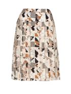 Oscar De La Renta Graphic-print Pleated Skirt