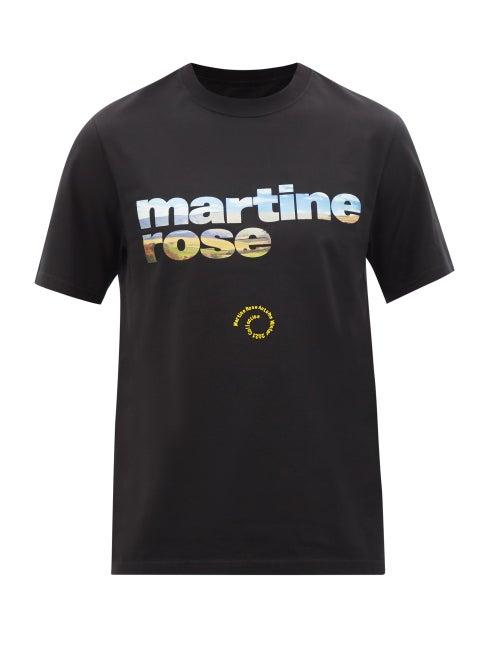 Martine Rose - Logo-print Cotton-jersey T-shirt - Mens - Black