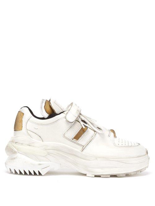 Matchesfashion.com Maison Margiela - Retro Fit Leather Trainers - Mens - White Black
