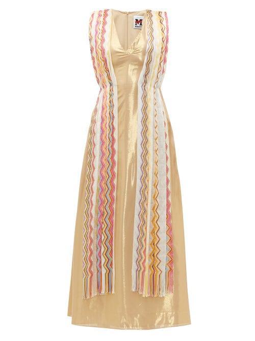 Matchesfashion.com M Missoni - Vintage Scarf Silk Blend Lam Maxi Dress - Womens - Yellow Multi