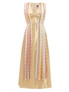 Matchesfashion.com M Missoni - Vintage Scarf Silk Blend Lam Maxi Dress - Womens - Yellow Multi